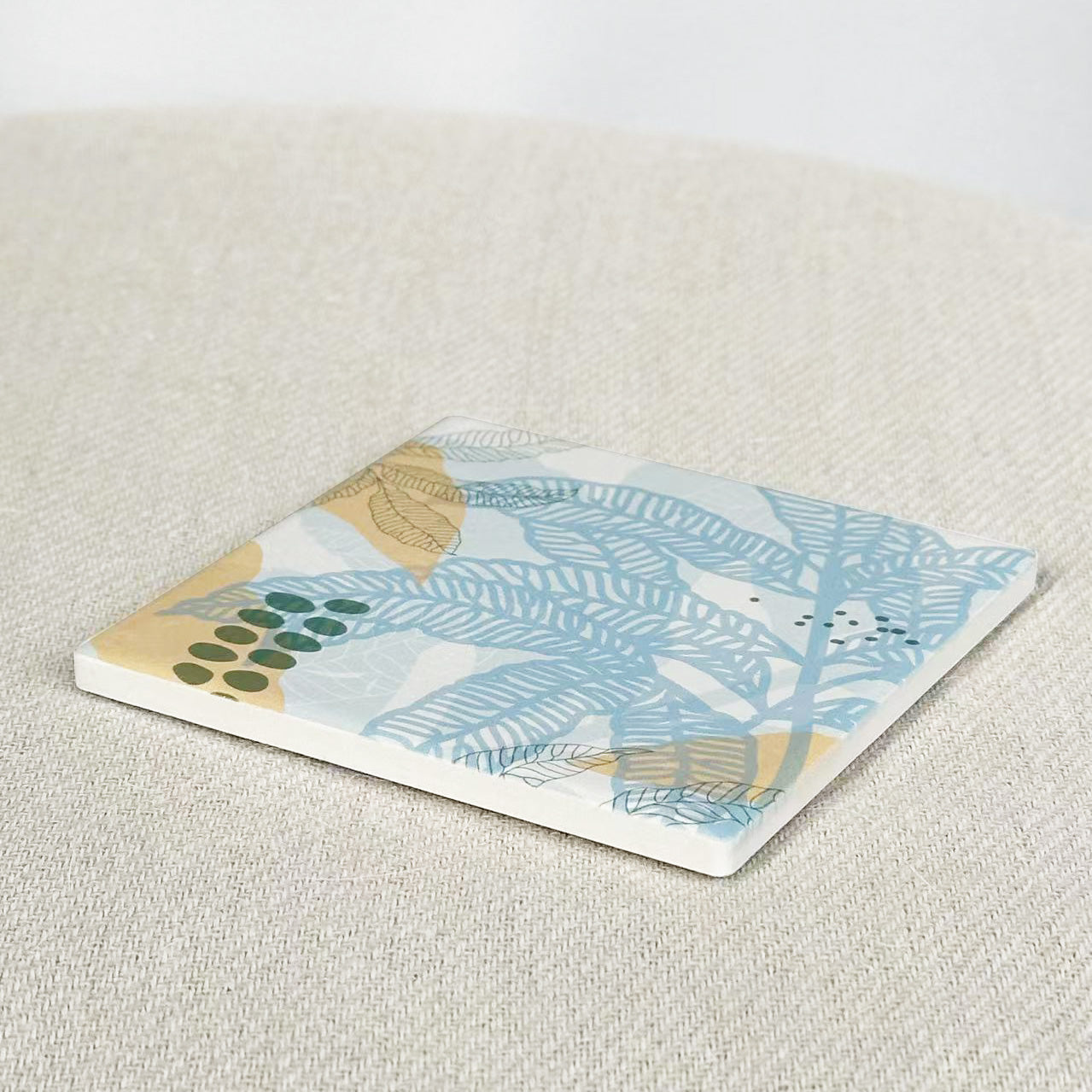 Fern-Pattern Ceramic Coasters - Taiwan Original Lotus Fern