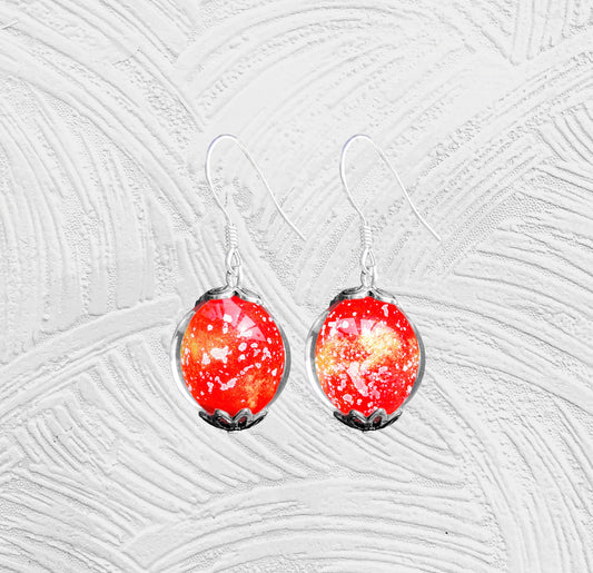 One-of-a-Kind | Mo-Q | Inner Painting Earrings | Flame