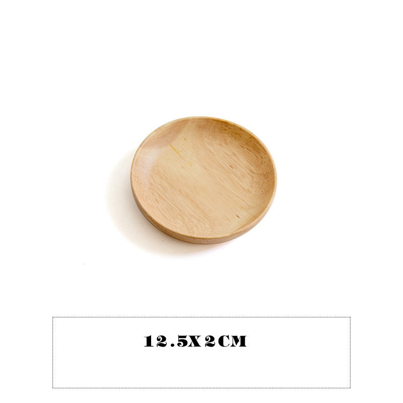 Japanese-style wooden tray household round