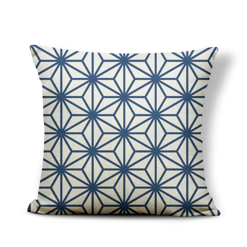 Medium Blue Series | Geometric Pillowcase Lattice