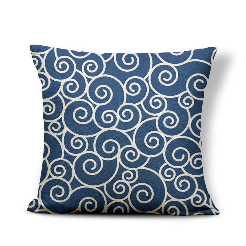 Medium Blue Series | Geometric Pillowcase Lattice