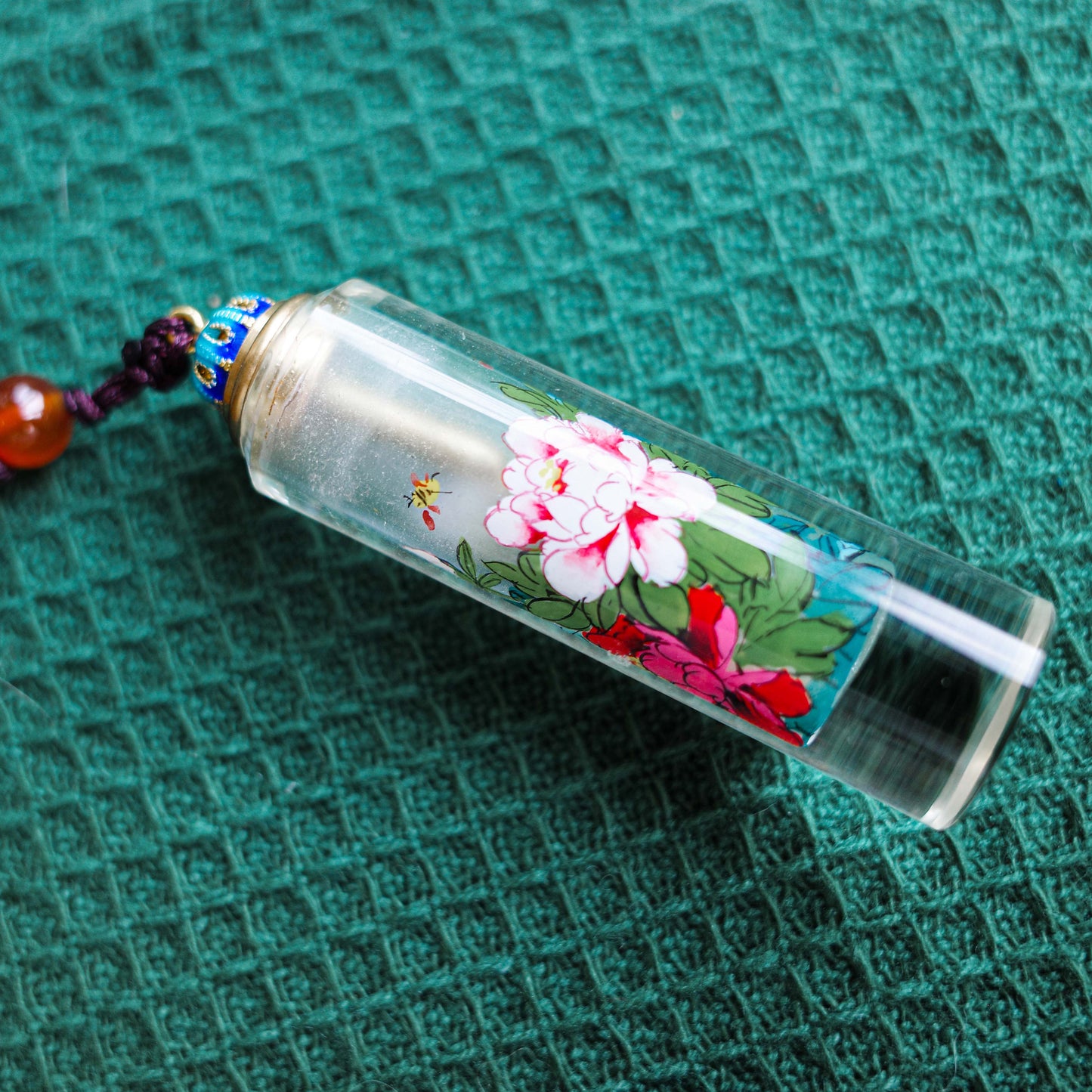 One-of-a-Kind | Mo-Q | Peony Inside-Painted Necklace