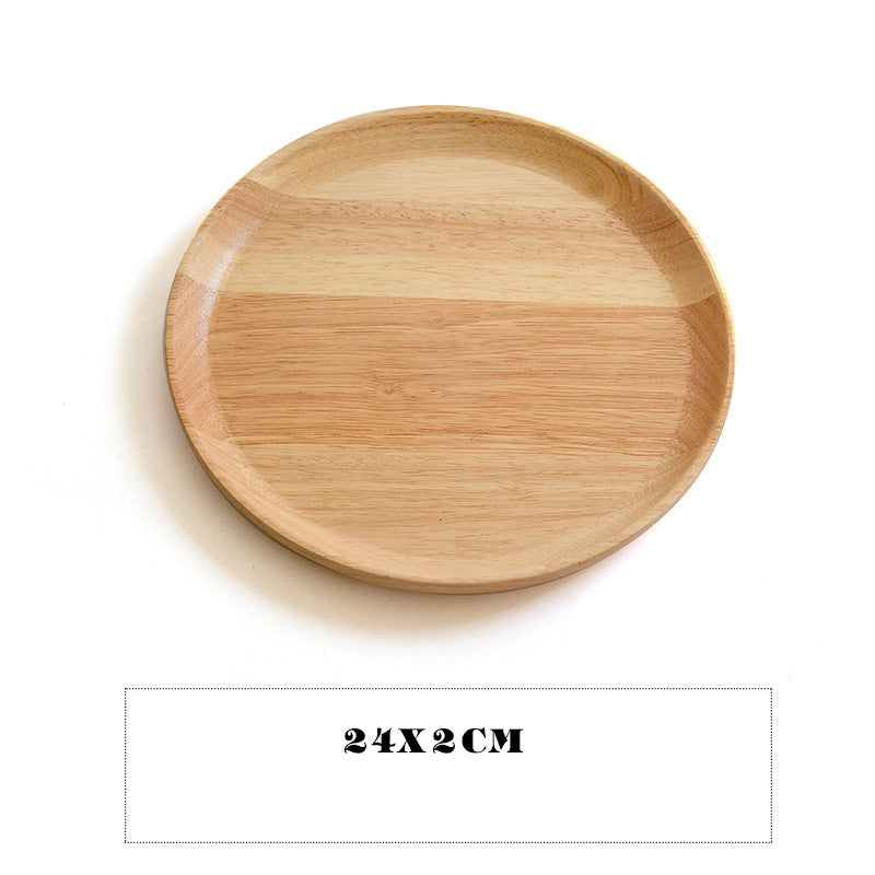 Japanese-style wooden tray household round