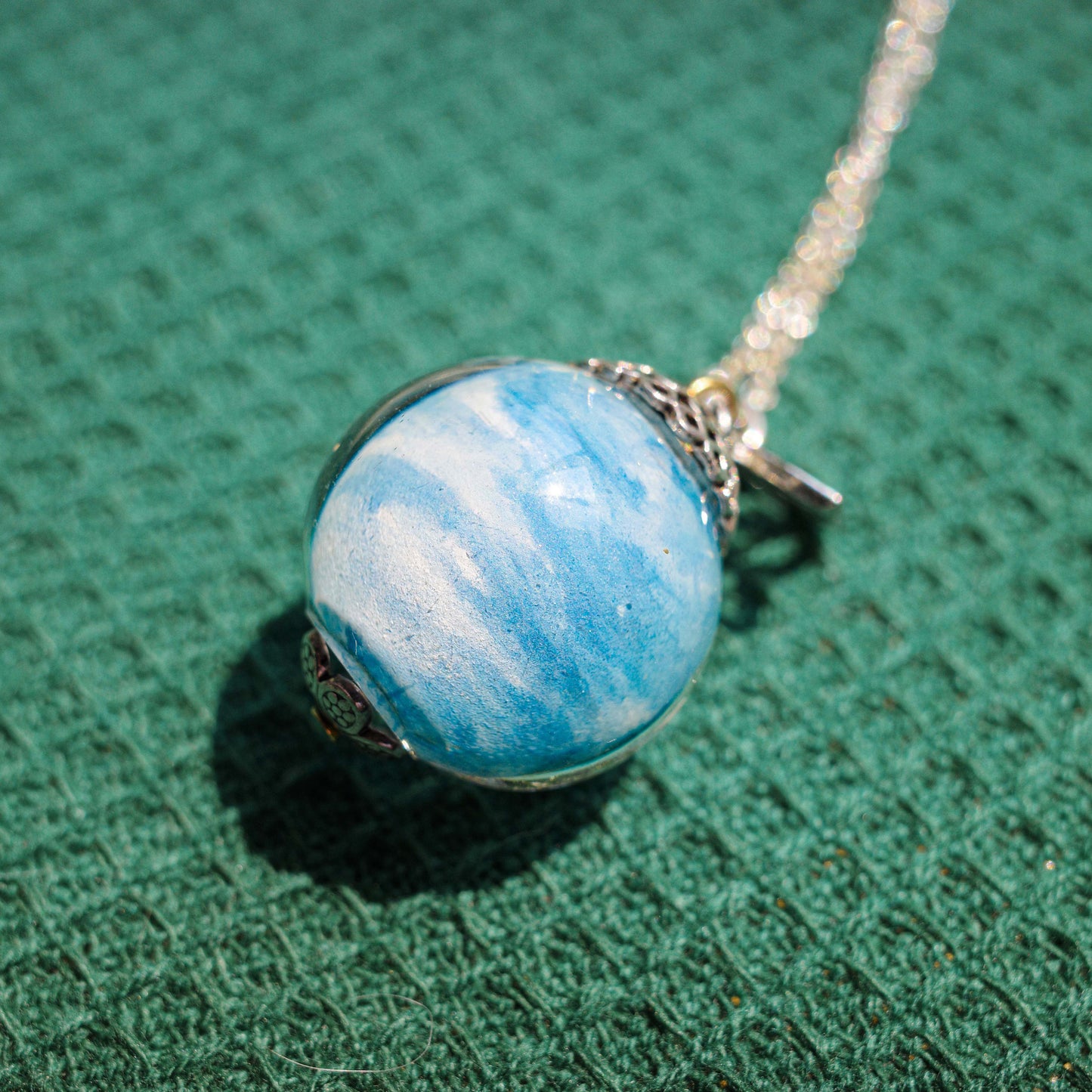 One-of-a-Kind | Mo-Q | Inner Painting Necklace | Sky Blue