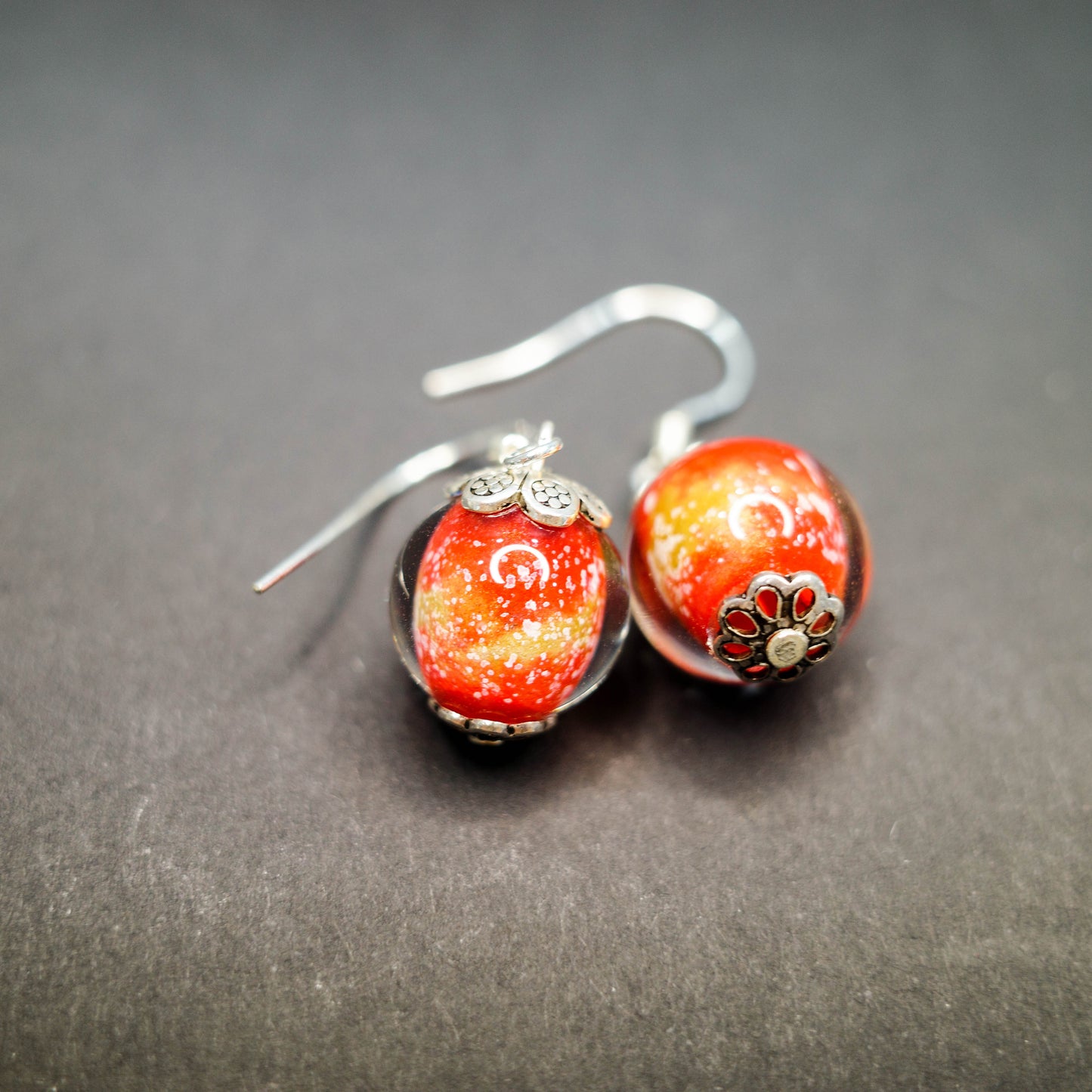 One-of-a-Kind | Mo-Q | Inner Painting Earrings | Flame