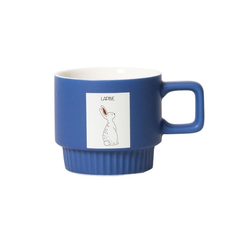 Medium Blue Series | Klein Blue French Animal Coffee Cup Ceramic Latte Art Drinking