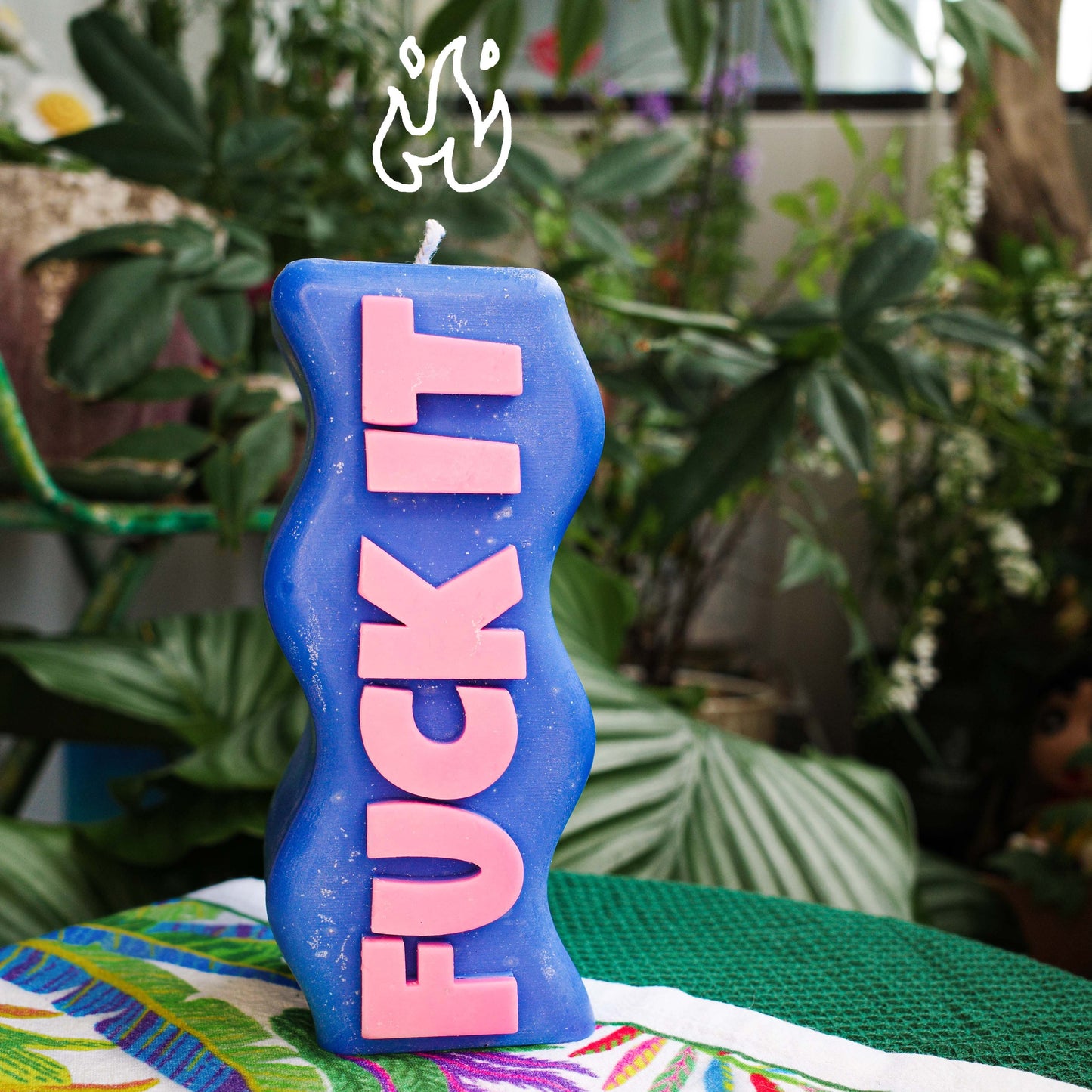 "FUCK IT" CANDLE - NAVY & PINK