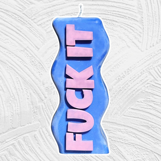 "FUCK IT" CANDLE - NAVY & PINK